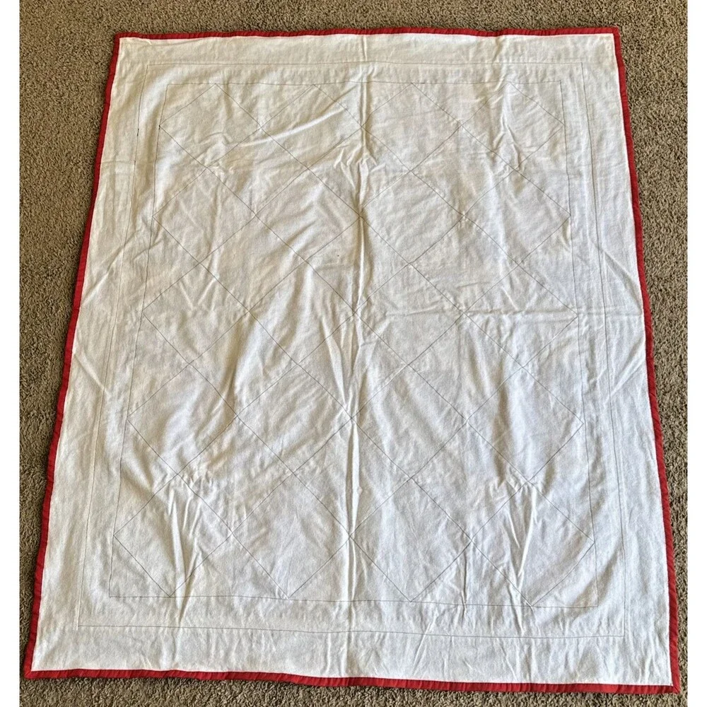 Vintage Handmade Patchwork Military Appreciation Quilt Lap/Baby Blanket  42”X48”